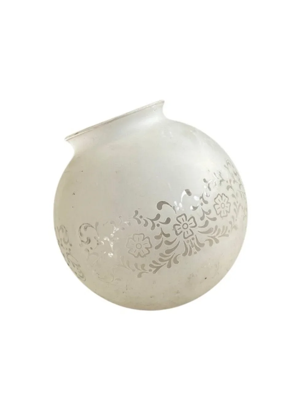 Vintage Floral Pattern Frosted Glass Globe Lamp Shade